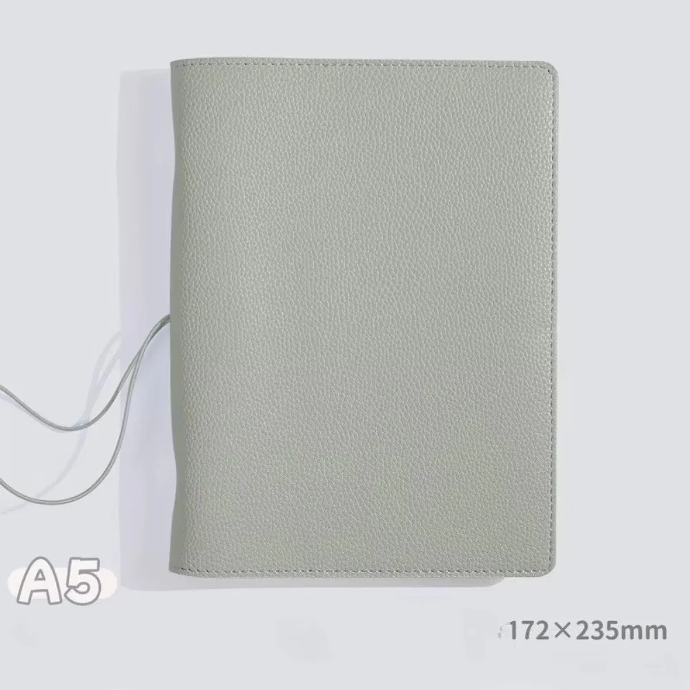 Simple A5 Book Cover DIY Binder Replaceable Notebook Leather Cover PU Leather Book Protective Cover Album Stationery