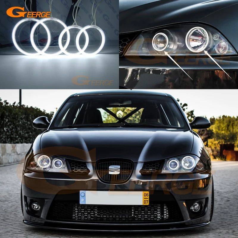 Do Seat Ibiza 6L Cordoba Facelift 2006 2007 2008 Refit Ultra Bright CCFL Angel Eyes Halo Rings Akcesoria samochodowe