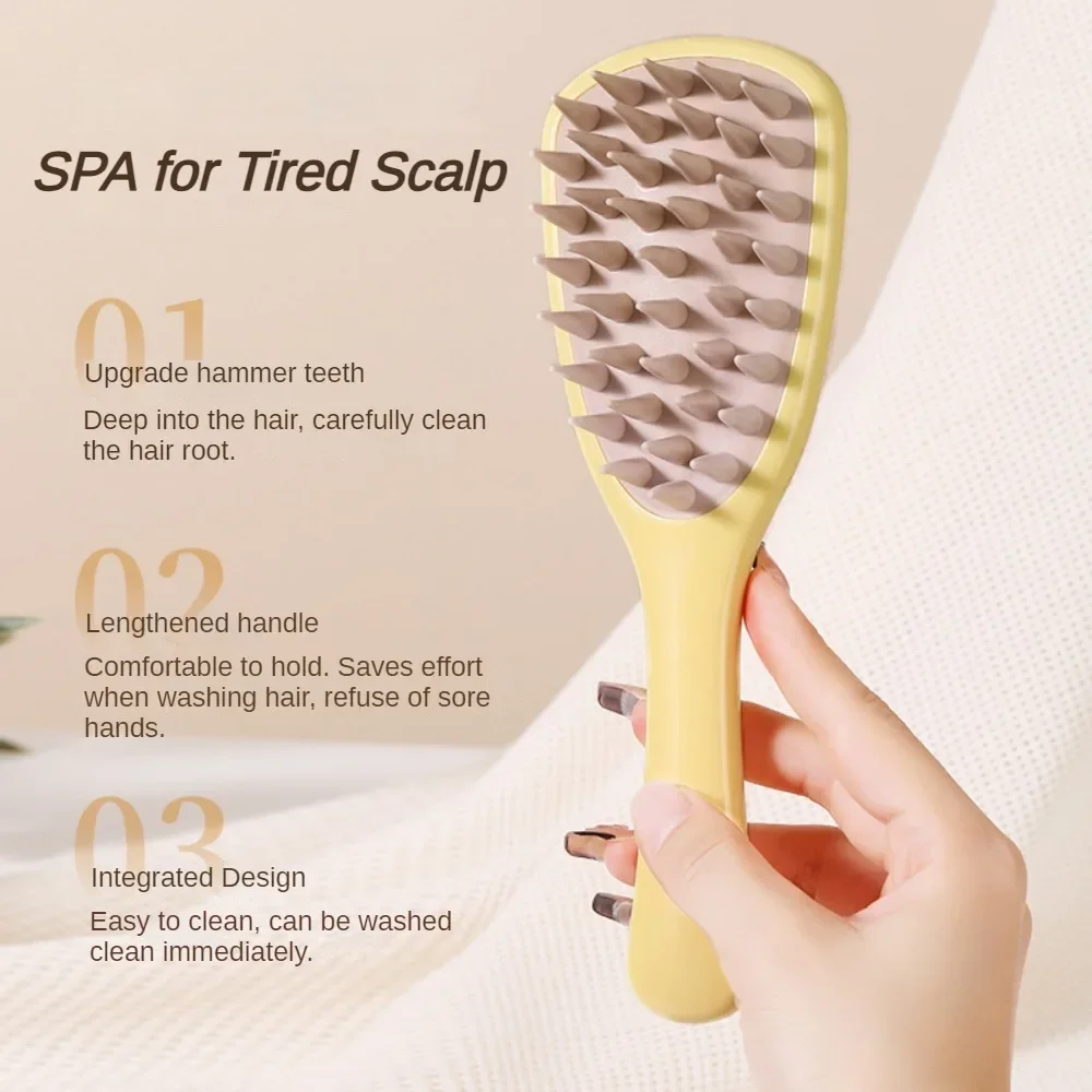 Spazzola per Shampoo con manico lungo pettine per massaggio del cuoio capelluto in Silicone spazzola per il lavaggio dei capelli massaggiatore per la testa spazzola per il bagno Scrubber per il corpo accessori per capelli