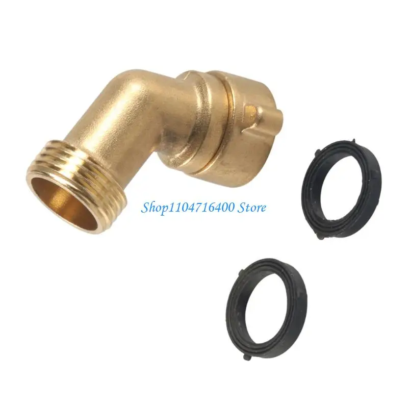 y1gd Sturdy 3/4 Brass Hose Elbow Fitting Twist Prevention Design Fits Standard Tubes