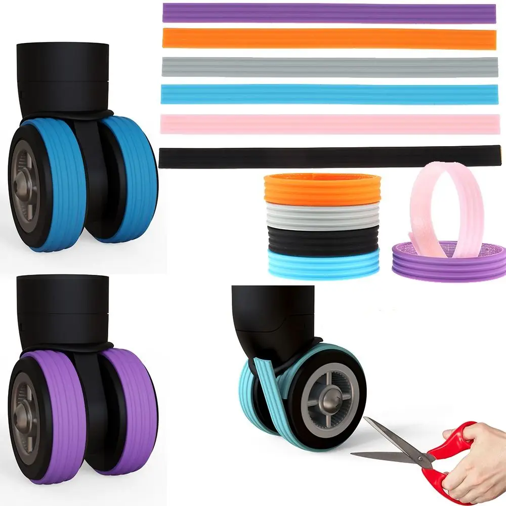 Croppable Luggage Wheels Protector Stickers Luggage Suitcase Wheels Cover Reduce Noise Wheels Sleeve Accessories