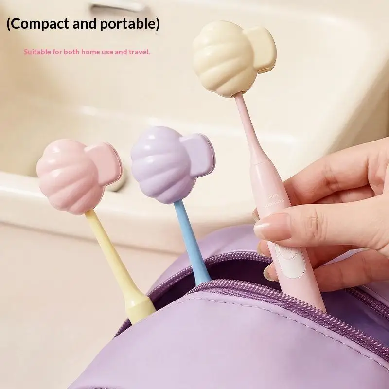 Toothbrush Head Protector Portable Clip Cap for Shielding Against Dust and Bacteria in Travel Use