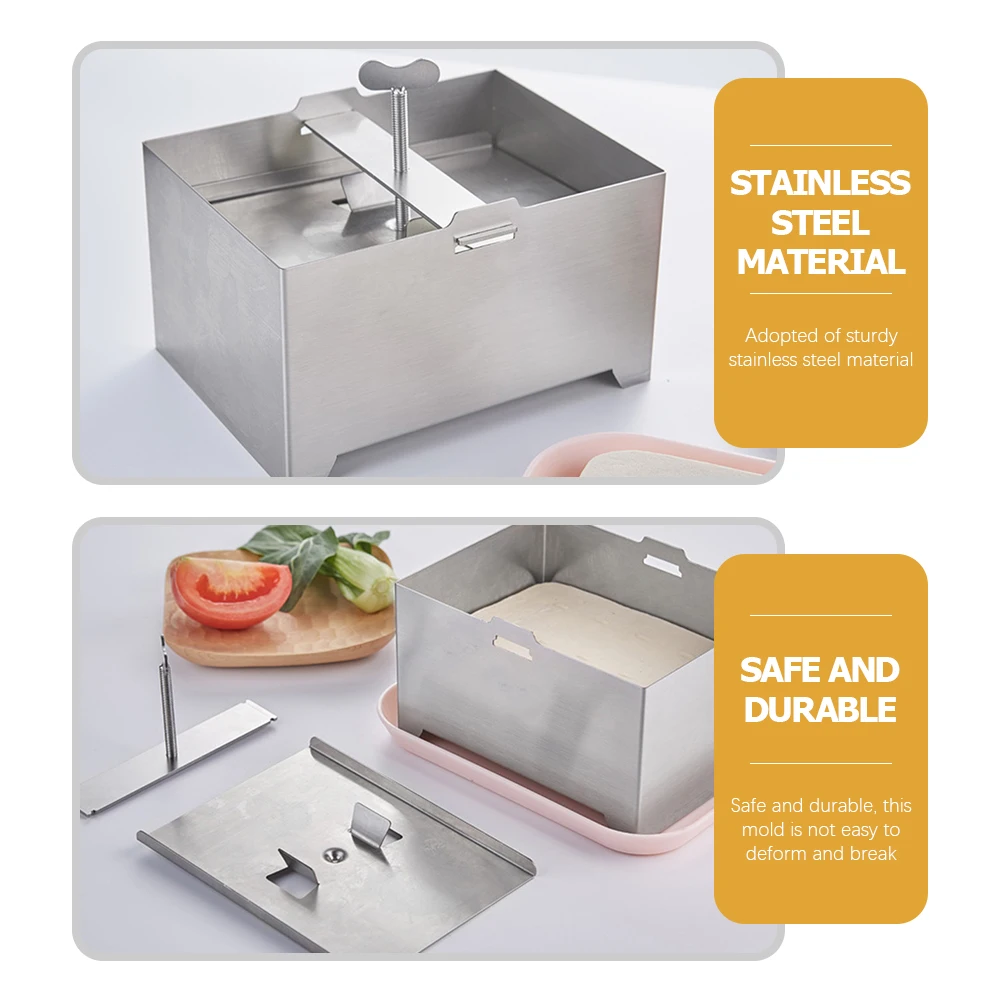 

Stainless Steel Tofu Press Kitchen Tool Smooth Wall Easy Release Bean Curd Maker Household Diy Box Homemade Cheese Making Tool