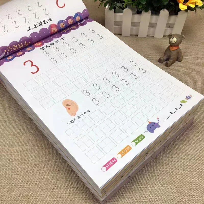 80 Pages / Book of Children's Learning Math Addition and Subtraction Students Handwriting Preschool Mathematics Exercise Books