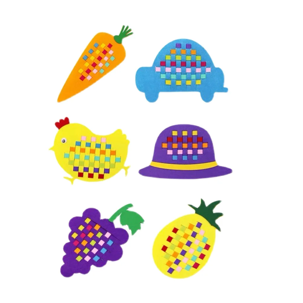 Abaodam 6 قطعة أطفال النسيج اللعب الحيوان الفاكهة الحرفية مجموعة الأطفال وسائل تعليمية ورأى غير المنسوجة النسيج دليل التعليمية هدية #2