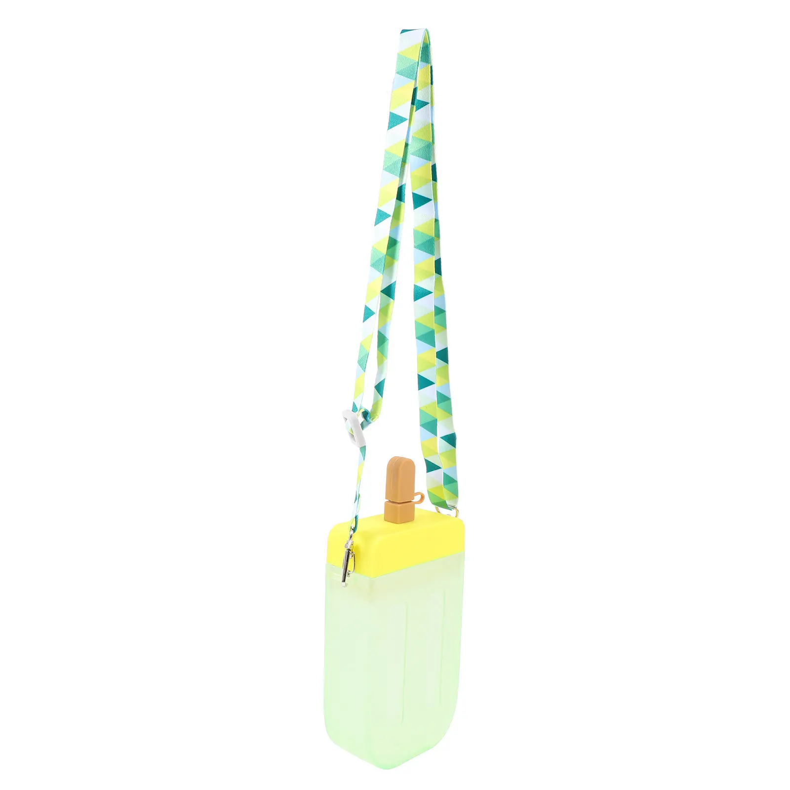 Ice Pop Water Bottle Portable Ribbon Pc Silicone Outdoor Water Cup Comfortable Handle Juice Drinking Bottle with Strap Cartoon