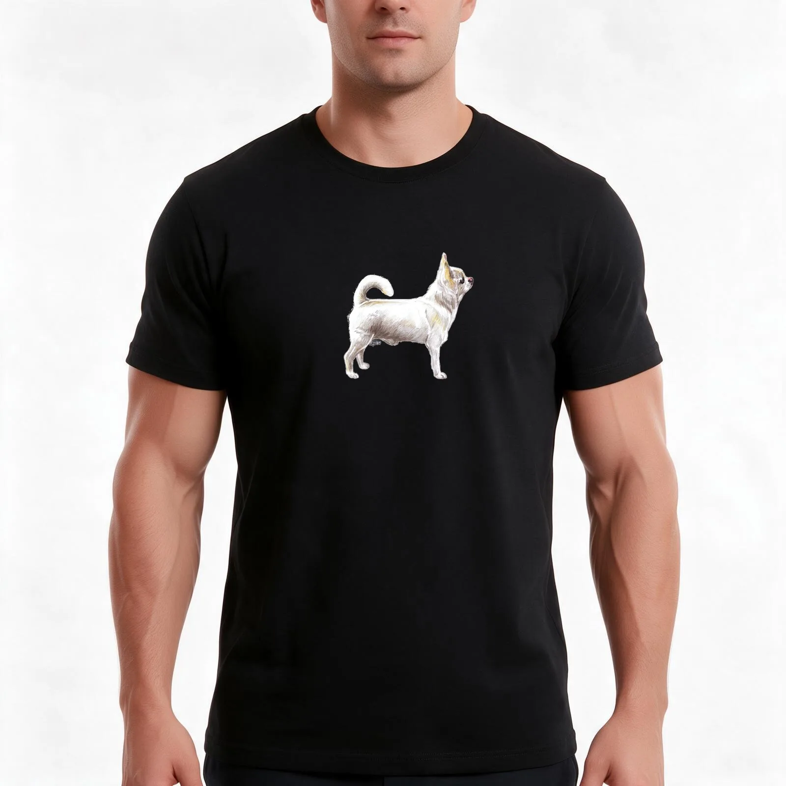 Chihuahua Smooth Dog Breed Show Stack Stand T-Shirt, Summer Casual Cotton Tee, Oversized Streetwear Tops, Vintage Graphic Print