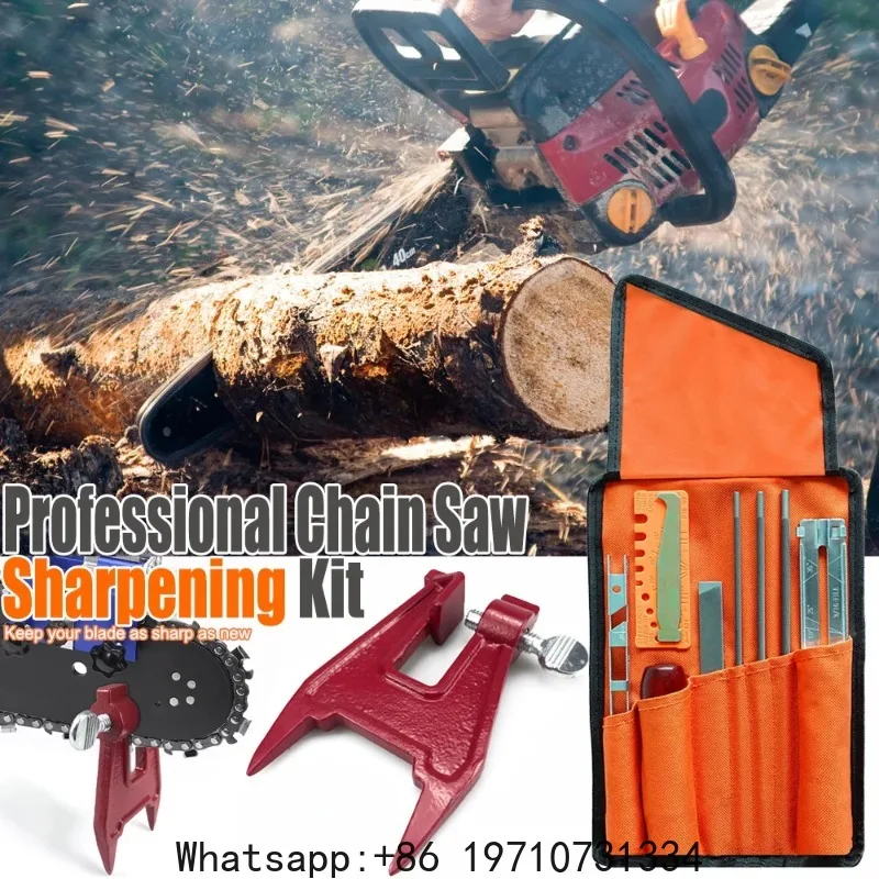 Professional ChainSaw Sharpening Kit Chainsaw Guide Bar Mounting Bracket, Chain Support and Sharpening Tool – Garden Tools