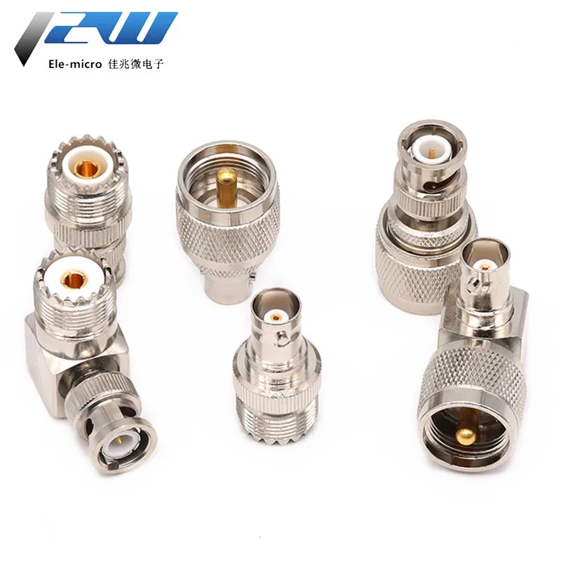 1Pcs SO239 PL259 UHF Male Female To BNC Male Female Connector Q9 BNC To UHF PL259 SO239 Right Angle Coax Fast Delivery Copper