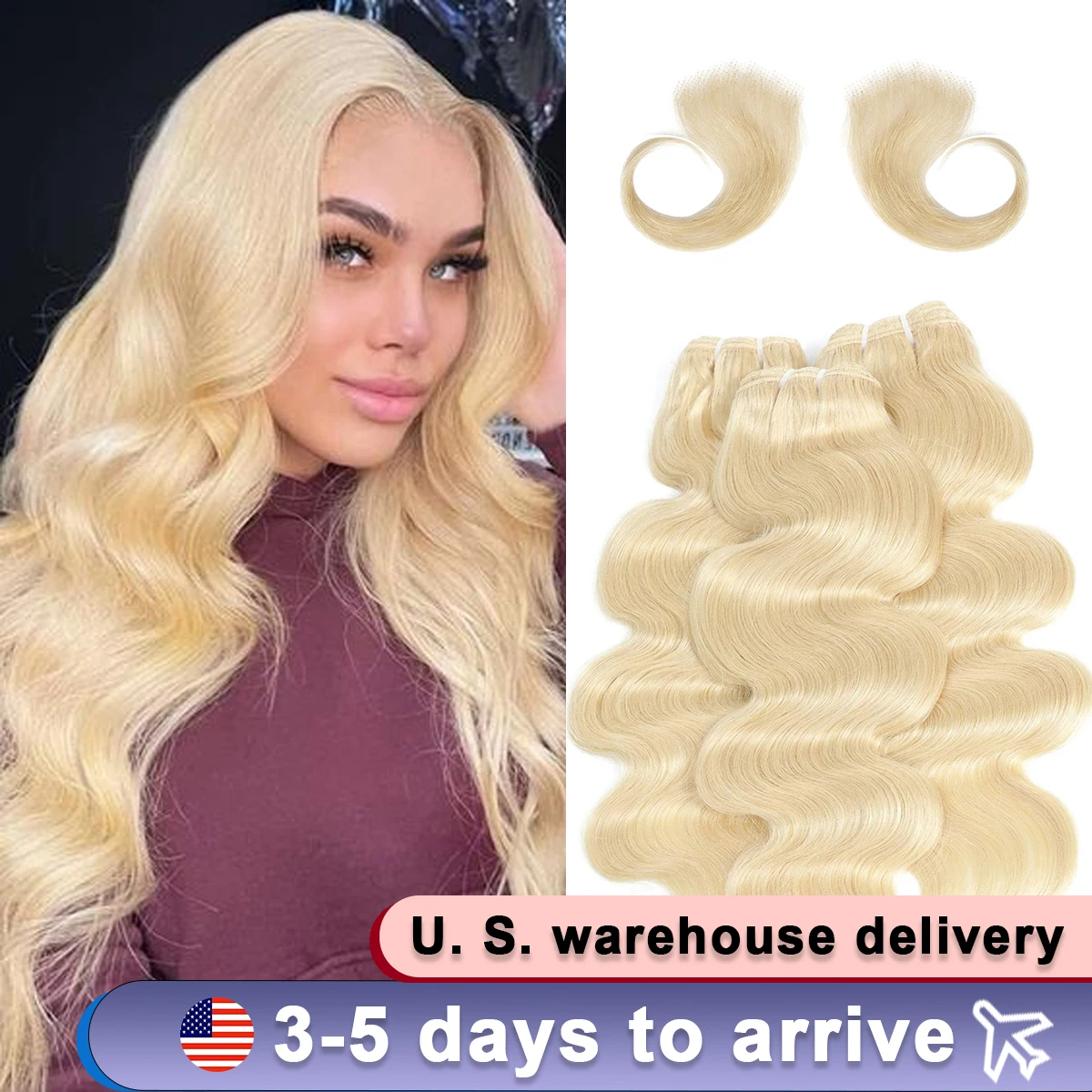 18 20 22 Inch Brazilian Virgin Body Wave Bundles 613 Blonde Raw Hair 100% Human Hair Remy Quick Weaves Hair Extensions Tissage