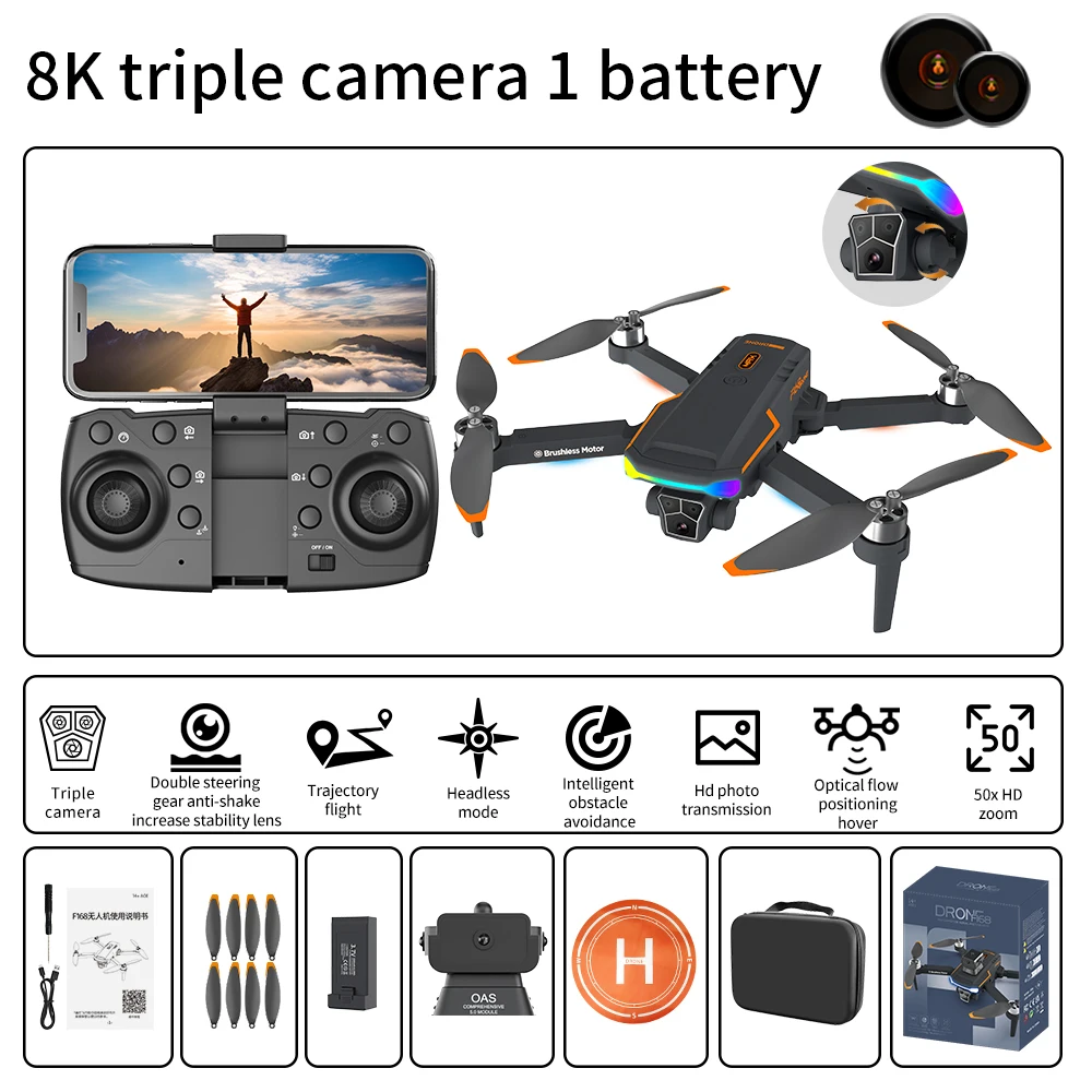 

Drone With Camera, Foldable RC Drone, Remote Control Drone Toys For Beginners Men's Gifts, Indoor And Outdoor Affordable UAV