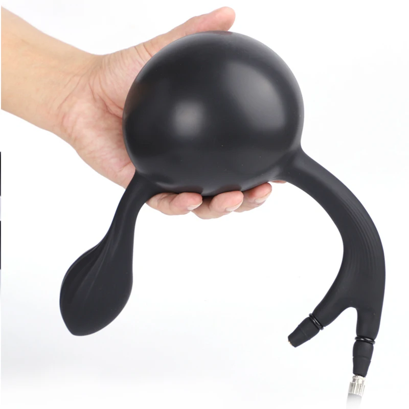 Inflatable Anal Plug Dildo Pump With Metal Ball Prostate Massager Large Vagina Anus Dilator Butt Beads Sex Toy For Men Women Gay