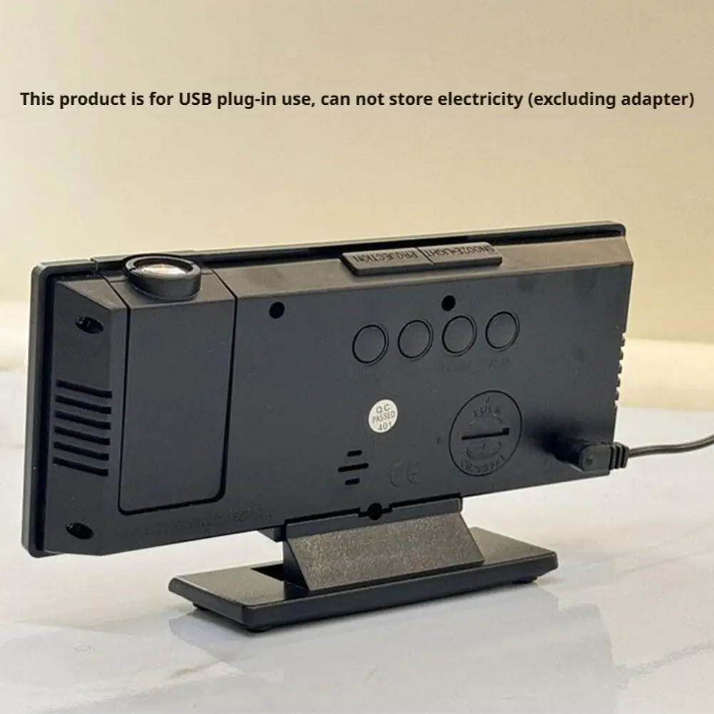 الإسقاط على مدار الساعة العارض عرض الخلفية غفوة ساعة السقف مع ساعة درجة حرارة الوقت للمنزل LED منبه رقمي على مدار الساعة #2