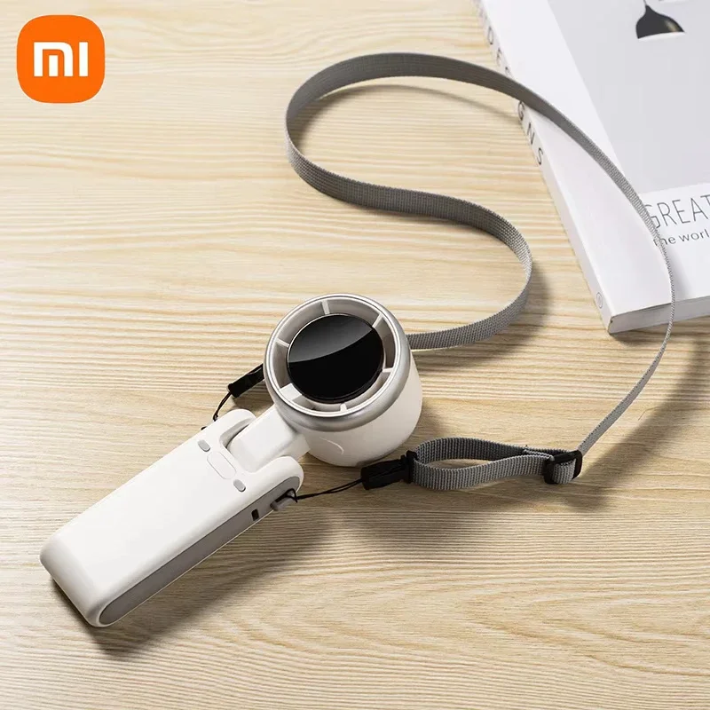 Xiaomi مروحة توربينية صغيرة مروحة محمولة محمولة USB شحن سطح المكتب التخييم تسلق الجبال المحمولة الرقبة معلقة مروحة صغيرة