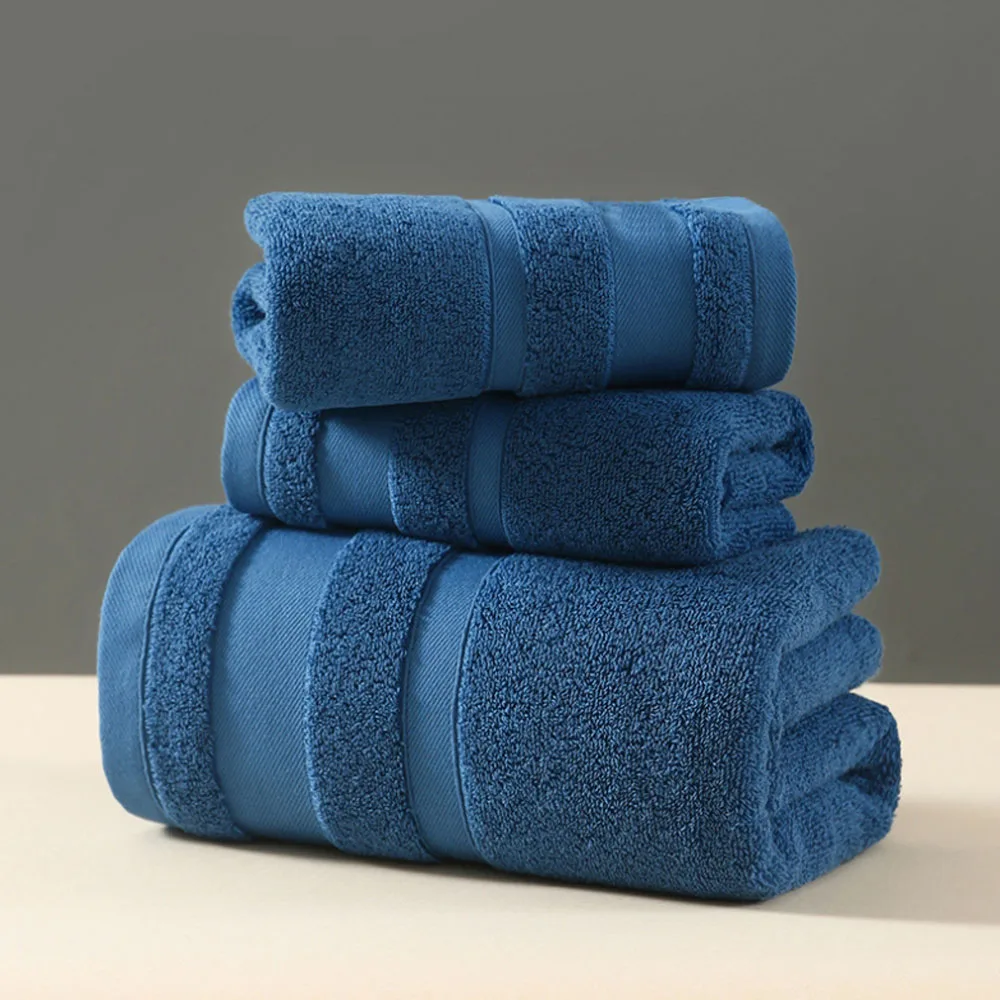 1PCS Plush Cotton Blue Handkerchief Thick Super Absorbent Towel, Modern Style Suitable for Gyms, Hotels, and Home Bathrooms