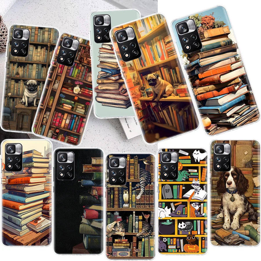 Read Books illustration Reading Books Phone Case For Xiaomi Redmi Note 13 Pro Plus 5G 12 12C 9 9T 9C 9A 10C 10A 10 K60 K70 Pro 8