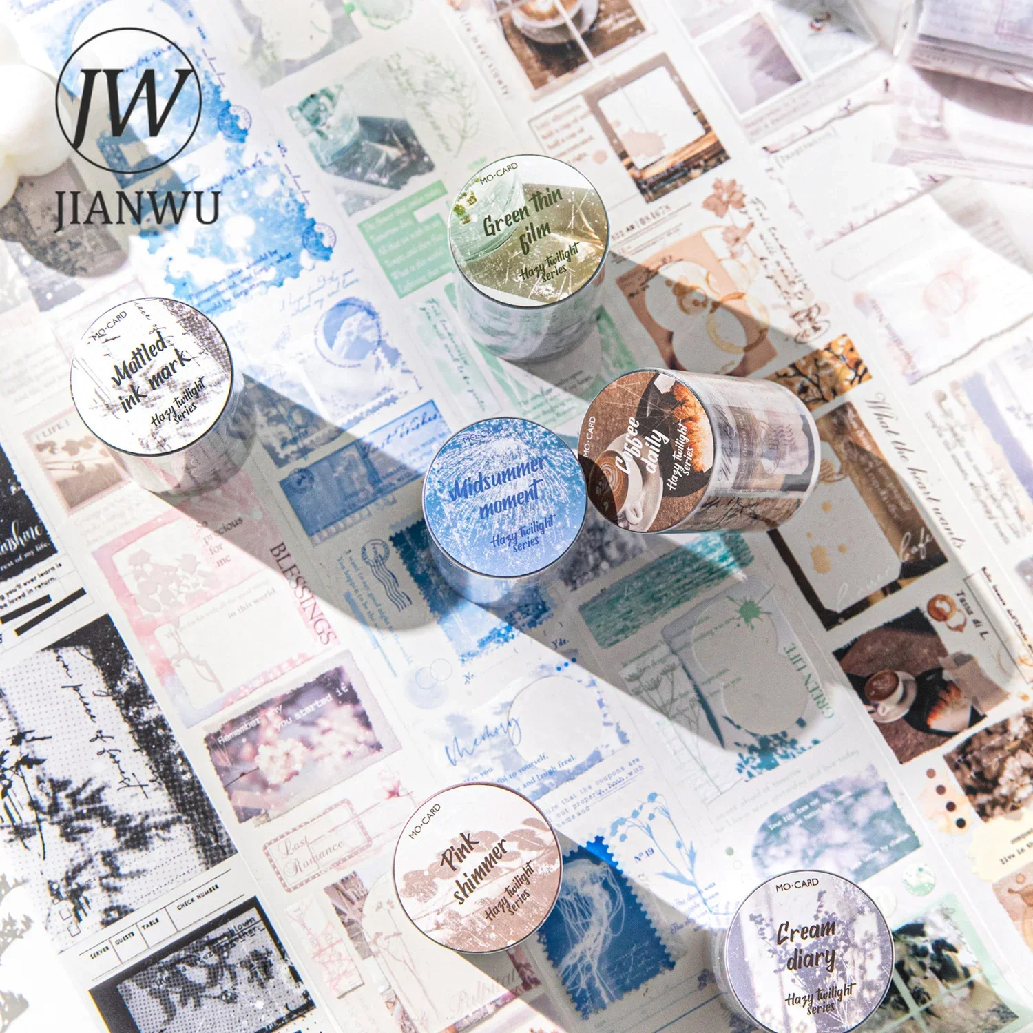 JIANWU 50mm*200cm Hazy Shimmerseries Vintage Border Material Collage PET Tape Creative DIY Journal Scrapbooking Stationery