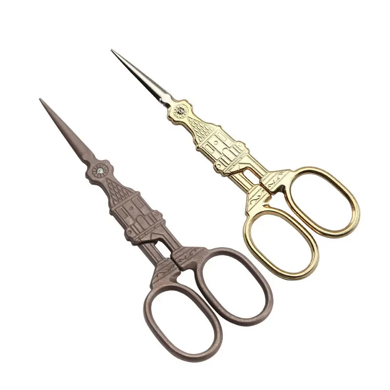 European Church Shape Golden Vintage Scissors, Tailor's Scissors, Sewing Supplies, Professional Dressmaking Scissors