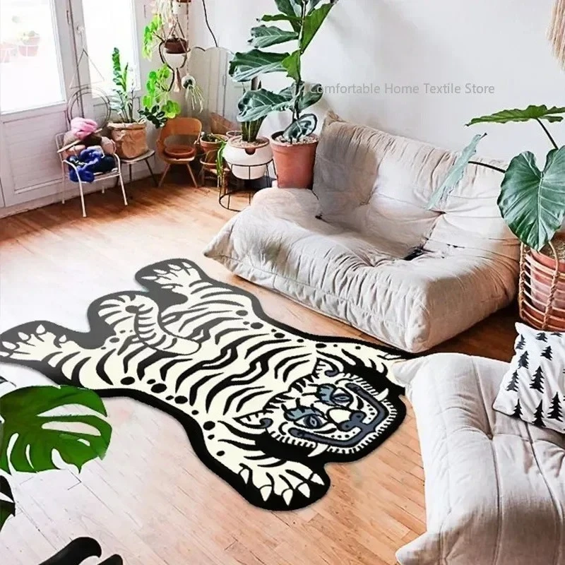 Carpet Living Room Cute Cartoon Tiger Decor Carpets Easy Clean Bedroom Bedside Large Area Rug Home Decoration Cloakroom Foot Mat