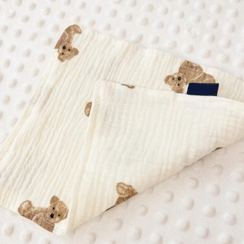 

J15U 2pcs/Set Cotton Babies Face Towel Square Handkerchief High-absorbent Baby Salvial Towel Feeding Bib Burp Cloth 20x25cm