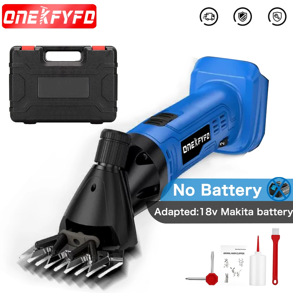 ONEKFYFD Sheep Shears Electric 6 Speed 13 Teeth Shaving Fur Wool in Sheep Goat Cattle with Box for Makita 18V Battery