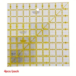 4 pieces of acrylic stitching rulers 2.5, 4.5, 6.5, and 9.5 inch square patch rulers (QR-07S-ABCD) inch rulers, stitching rulers