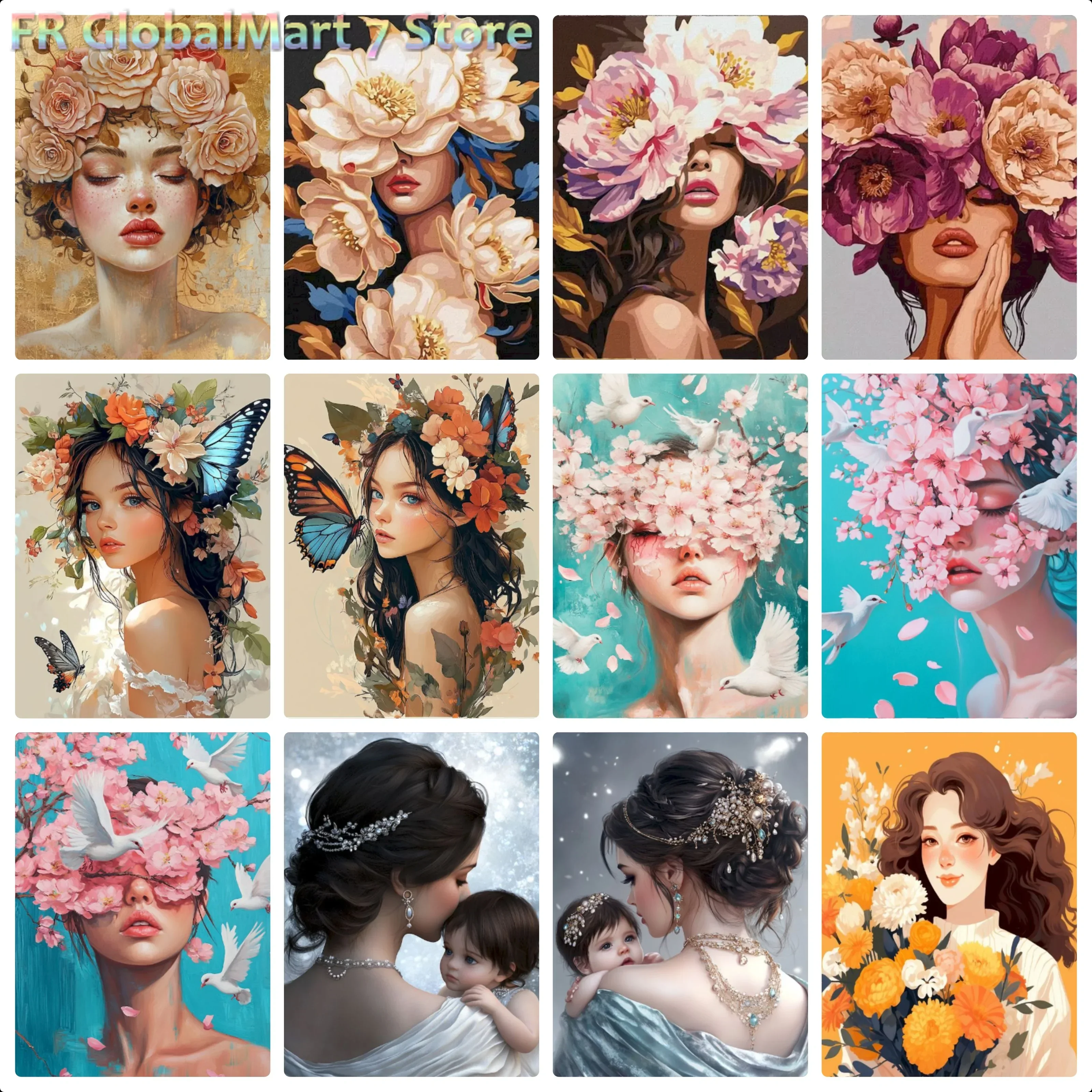 5D Diamond Painting Kit Full Drill - لوحة ألماسية ثلاثية الأبعاد بتصميم فتاة