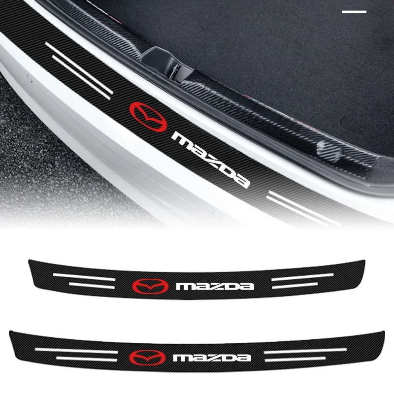 

Наклейка на задний бампер из углеродного волокна, защитная пластина, аксессуары для Mazda M3 M6 MX3 MX5 2 3 5 M5 Ms CX-4 CX-5 CX-6