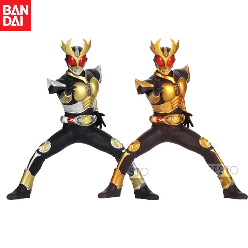 

In Stock Bandai Original Anime Masked Rider Agito Hero's Brave Statue Figure Silver Gold Action Figure Model Children's Gifts