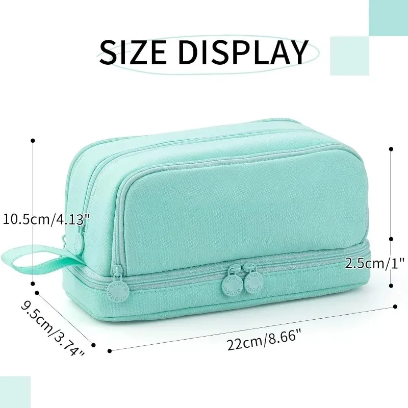 4 Compartment Large Pencil Case Pen Bag Student Pencil Cases Box for Girl Stationery Organizer Holder School Supplies for Office