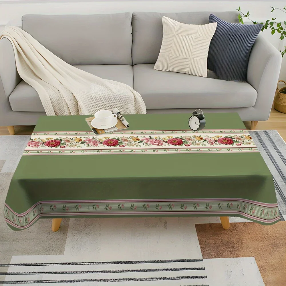 2D Flat Tablecloth 1 piece, 1 piece - Spring/Summer New Design, Vintage Country Style, Attractive Tableclothxzj