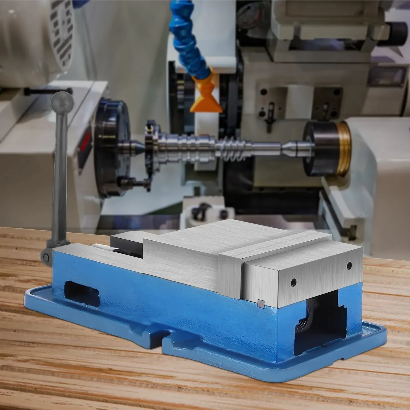 ‌SIHAO 6" High-Precision Milling Vice with 0.002" Micron-Level Accuracy, Heavy-Duty Bench Clamp for Drilling & Sawing Operations