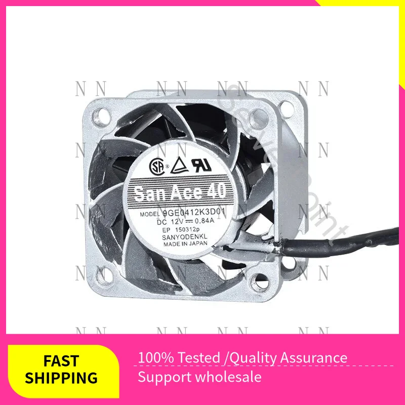 

QGG Brand New 9GE0412K3D01 4cm 4028 12V 0.84A 3 Pins Square Cooling Fan