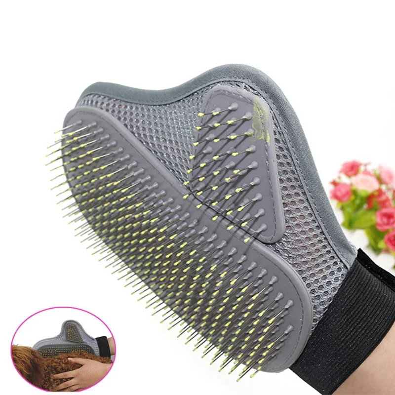 Top-notch, premium quality, high-end professional pet grooming glove for cats and dogs - Soft and luxurious hair remover - Essen