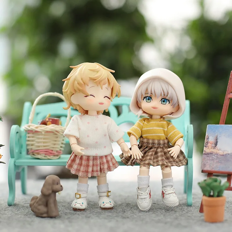 

Ob11 dress DDF uniform clothes 1/12 BJD GSC clay Molly pleated skirt with shoulder straps