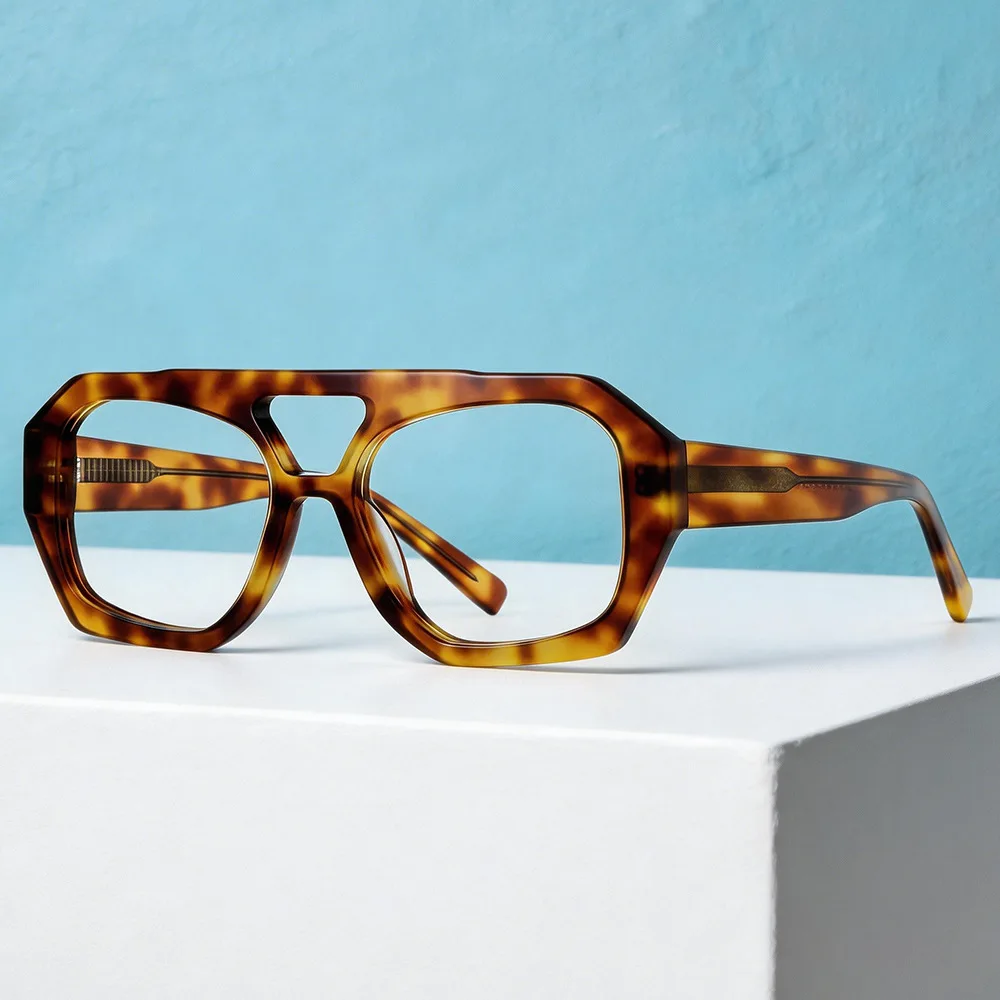 2026 New Top-Notch Square Women Personalized Handcrafted High-Quality Acetate Glasses Men Featuring Retro Trendy Fashion Frame