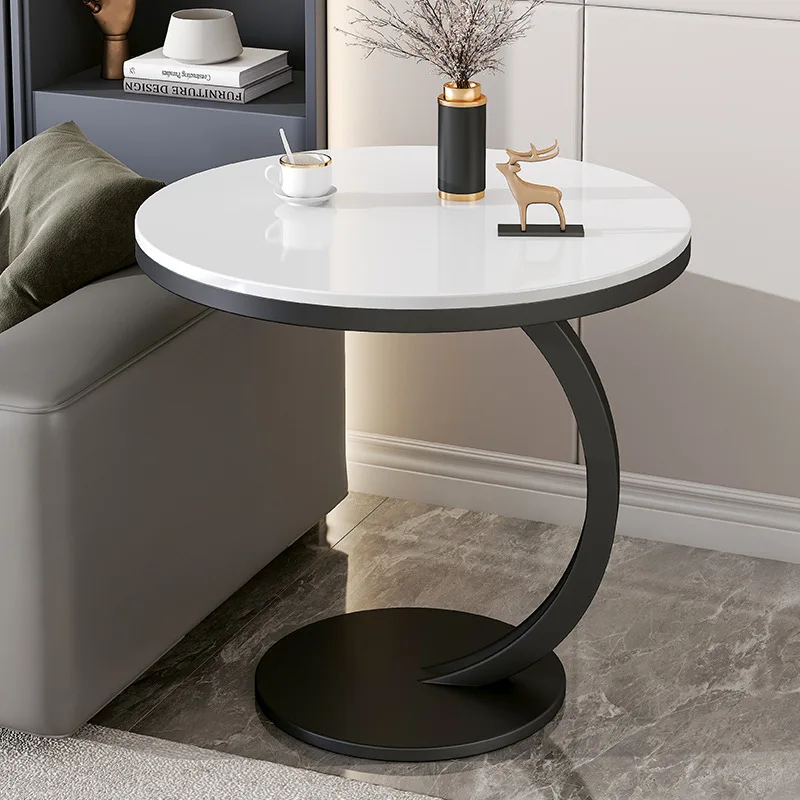 AOLIVIYA Tea Coffee Table Nightstand Storage Rack Sofa Corner Side End Stand Slate Movable Creative Light Luxury Home