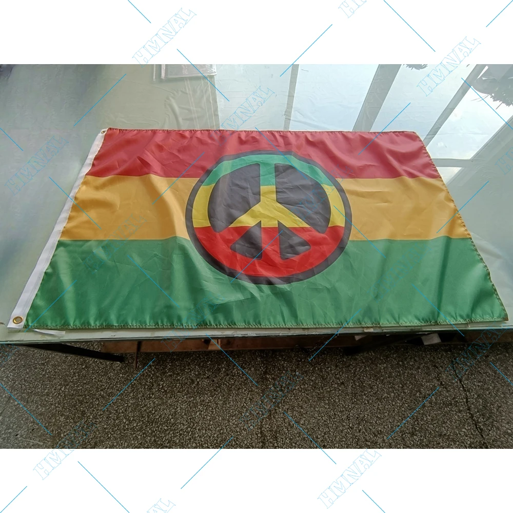 2X3FT Rasta Peace Symbol Jamaica Flag with custom gift 3x5ft polyester flag