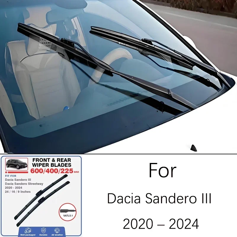 For Dacia Sandero 3 III 2020-2024 2021 2022 2023 Windscreen Windshield Wiper 24 16 Inches Rubber Front Wiper Blade Accessories