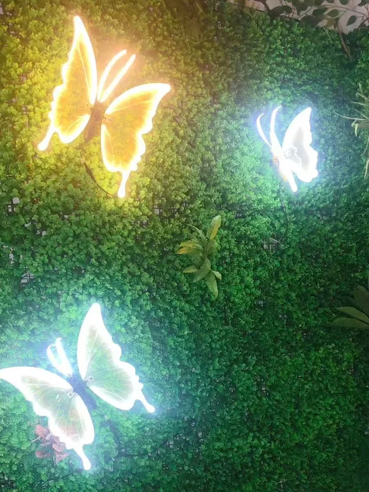 2/4 قطعة فراشة ديكور خارجي فراشة Led أضواء مقاوم للماء تتحرك فانوس ترفرف واقعية لمسار السياج الشرفة سطح السفينة #3