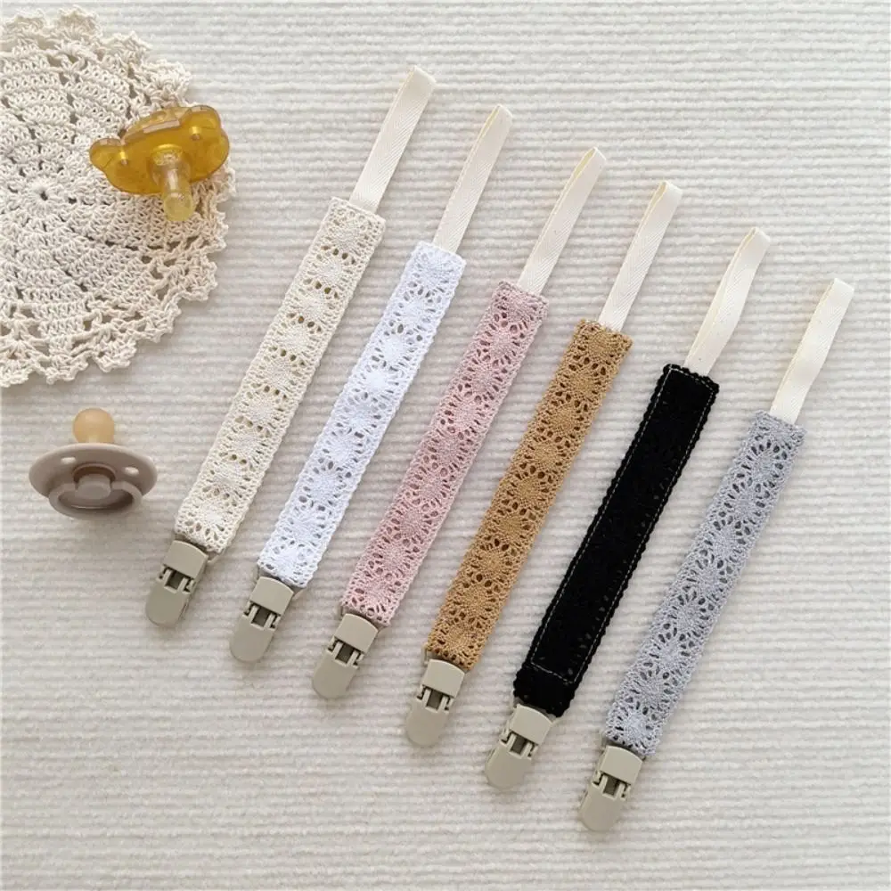 

Модный тканевый держатель для соски-пустышки с кружевной цепочкой и пластиковым зажимом, предотвращающий потерю соски-прорезывателя