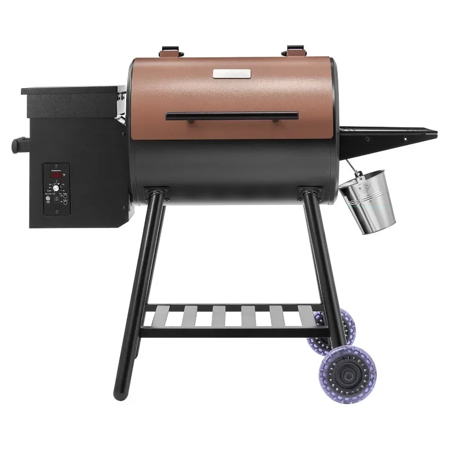 VEVOR Wood Pellet Grill Smoker 8 in 1 BBQ Grills for Outdoor Cooking 456 Square Inches Cook Area Electric Grill and Smoker with