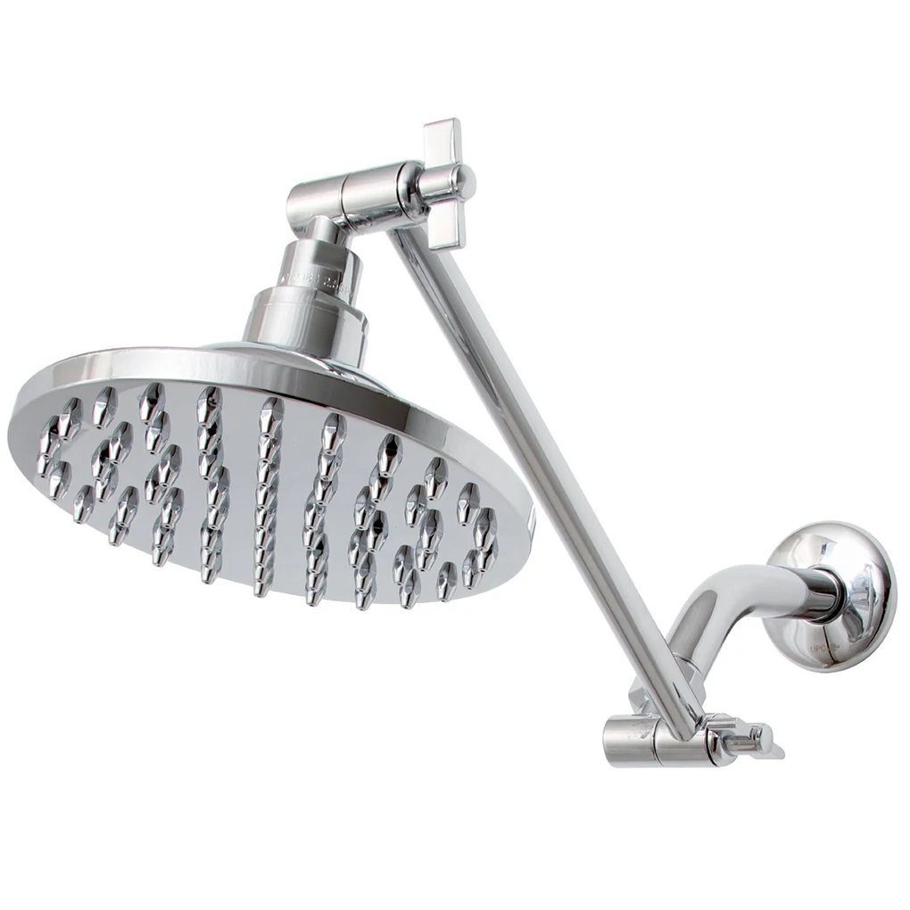 Adjustable Copper Shower Head Extension Arm High Polished Water Point Brass Polished Extender Hardware