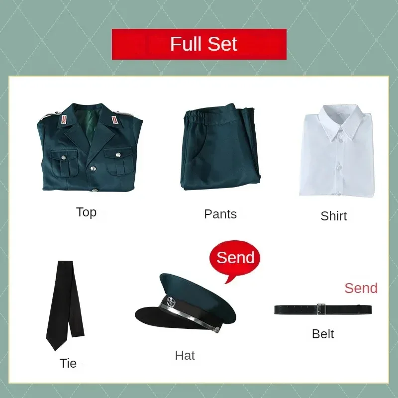 زيزي 2025 جاسوس X فاميلي يوري براير أزياء تنكرية موحدة بدلة عسكرية خضراء لحفلة الهالوين زي لعب الأدوار للرجال البالغين كوم