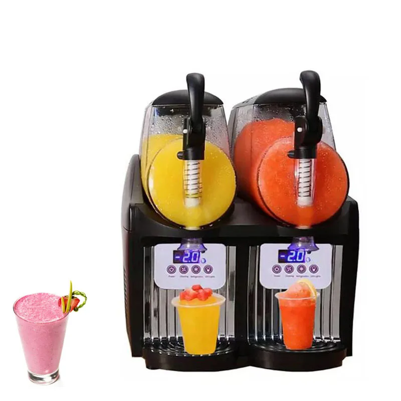 

300W Slush machine Double Slot Snow Melting Machine Snow Mud Ice Beverage Cold drink Machine Double Tank Slush Ice Cream Machine