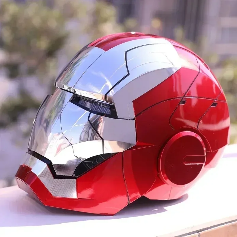 Iron Man MK5 Casco telecomandato e con controllo vocale Gioco di ruolo Iron Man Luce a LED Casco automatico Maschera Accessori Cosplay Puntelli per feste
