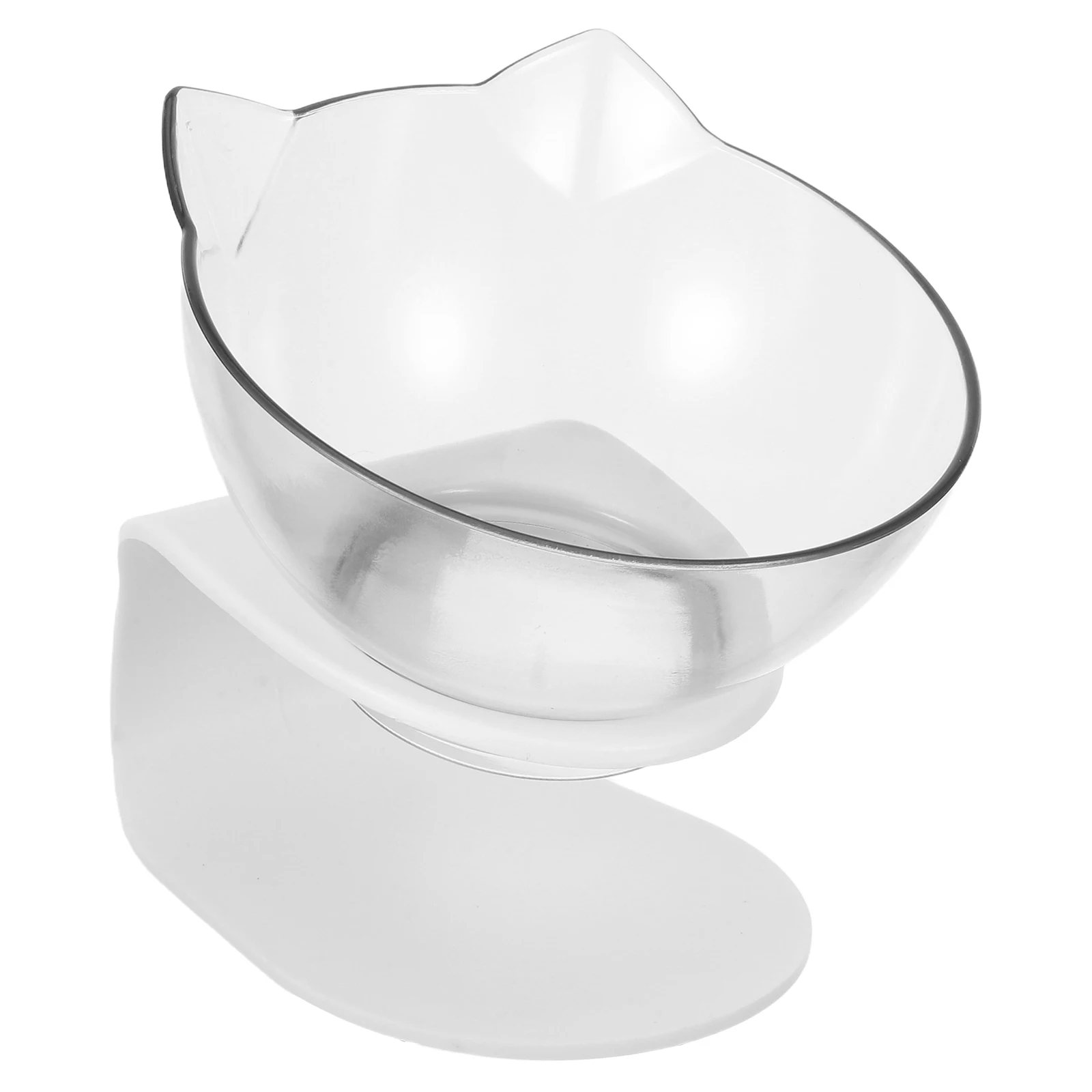 

1 Set Cat 15° Inclined Design Transparent Detachable Pet Feeding Dish Non-Breakable Easy Food Bowl Drinking Bowl Pet