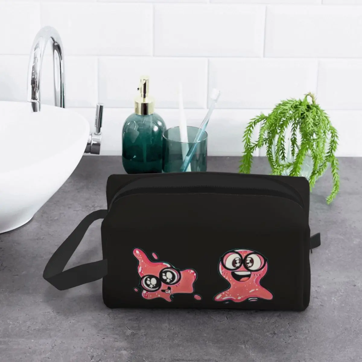 

Super Slick Slime Sam Makeup Bag Cosmetic Organizer Storage Dopp Kit Toiletry Cosmetic Bag for Women Beauty Travel Pencil Case