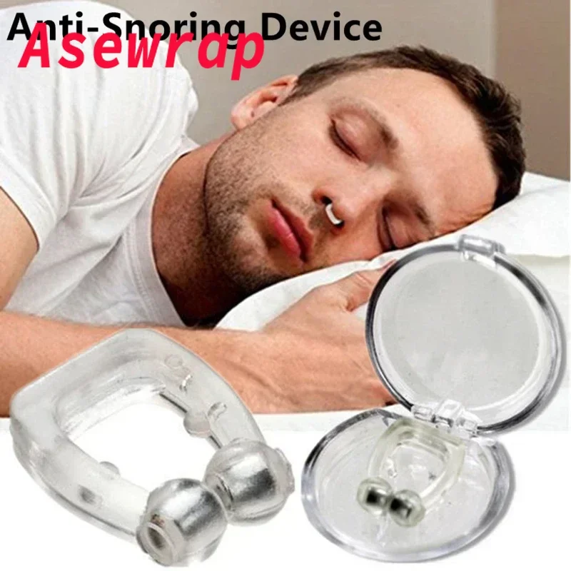 Magnetic Anti Snore Device Stop Snoring Nose Clip Easy Breathe Improve Sleeping Aid Apnea Guard Night Device With Case 1/2/4PCS
