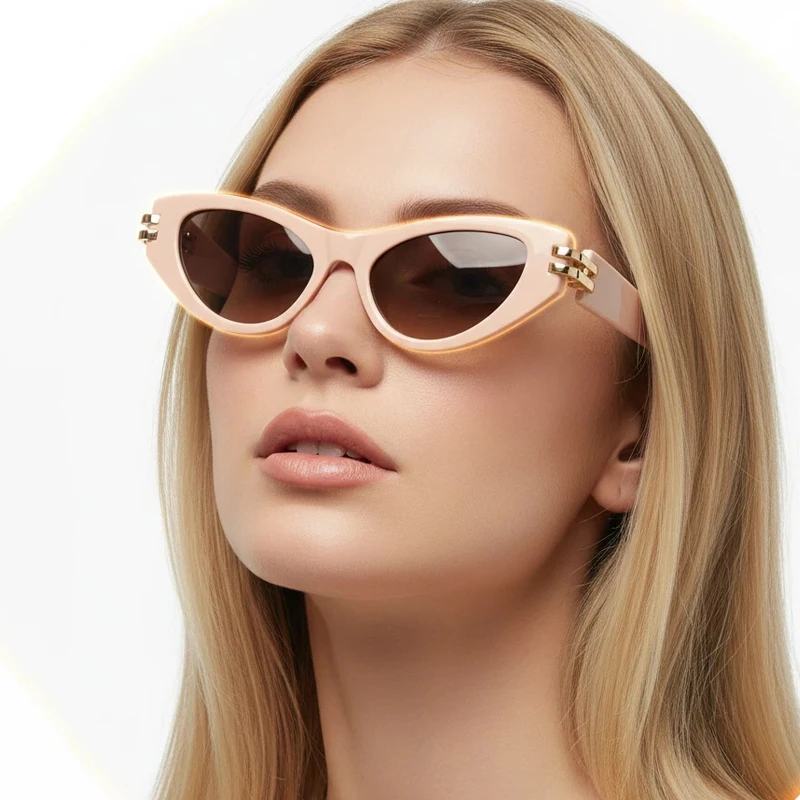Hochwertige Cat Eye Damen-Sonnenbrille, klassische Damen-Sonnenbrille, modisch, Outdoor, Reisen, Fahren, UV400 – Detail 2